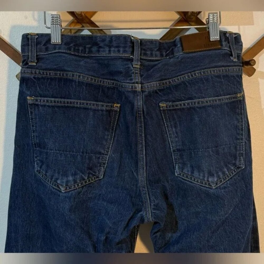 Men's Selvedge Slim Straight Blue Jeans - Picture 3 of 7